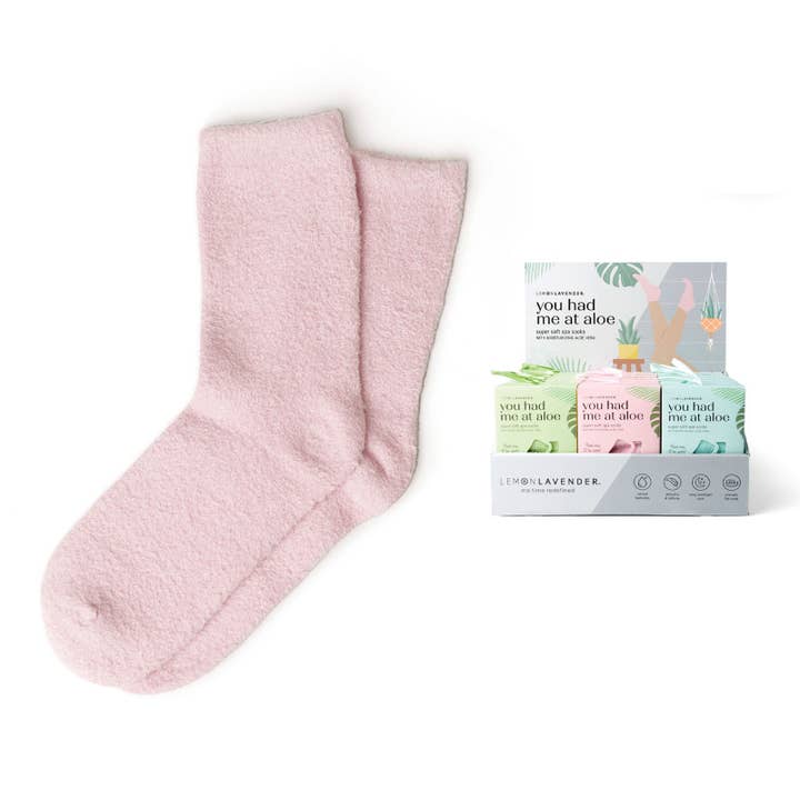 DM Merchandising - Wholesale Socks - Women's - Lemon Lavender You Had Me At Aloe Super Soft Spa Socks