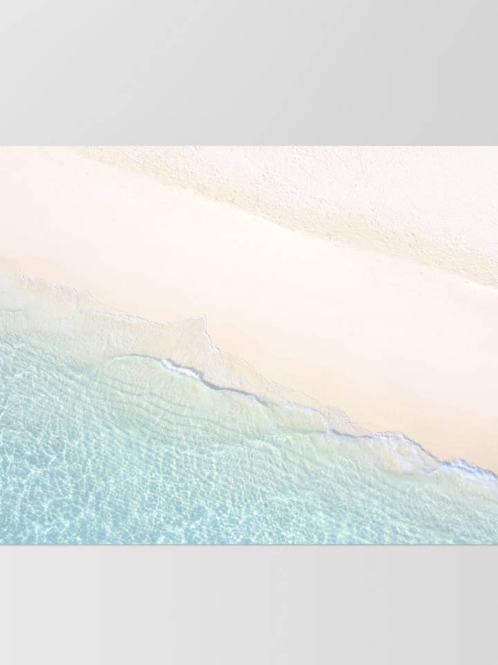 Beach from Above Print. Aerial Ocean Pastel Coastal Art for wholesale by PRINT AND PROPER