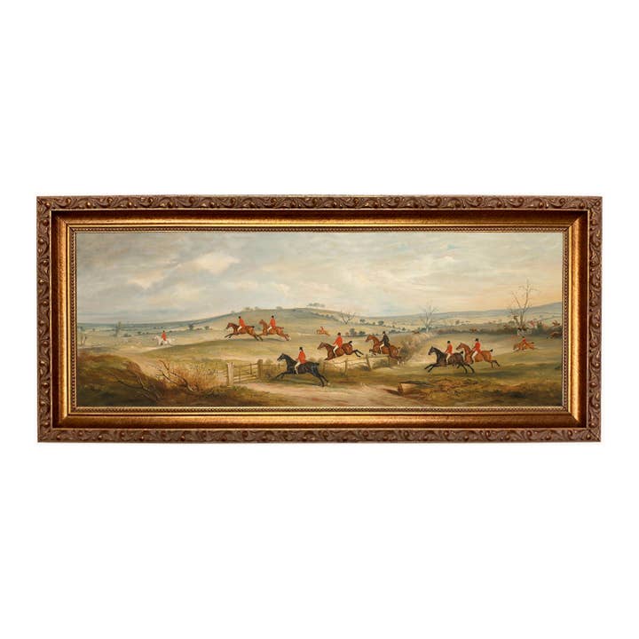Gemälde „Quorn Hunt in Full Cry Fox Hunt“ auf Leinwand für den Großhandel von Madison Bay Co. - Historical Home Decor Reproductions