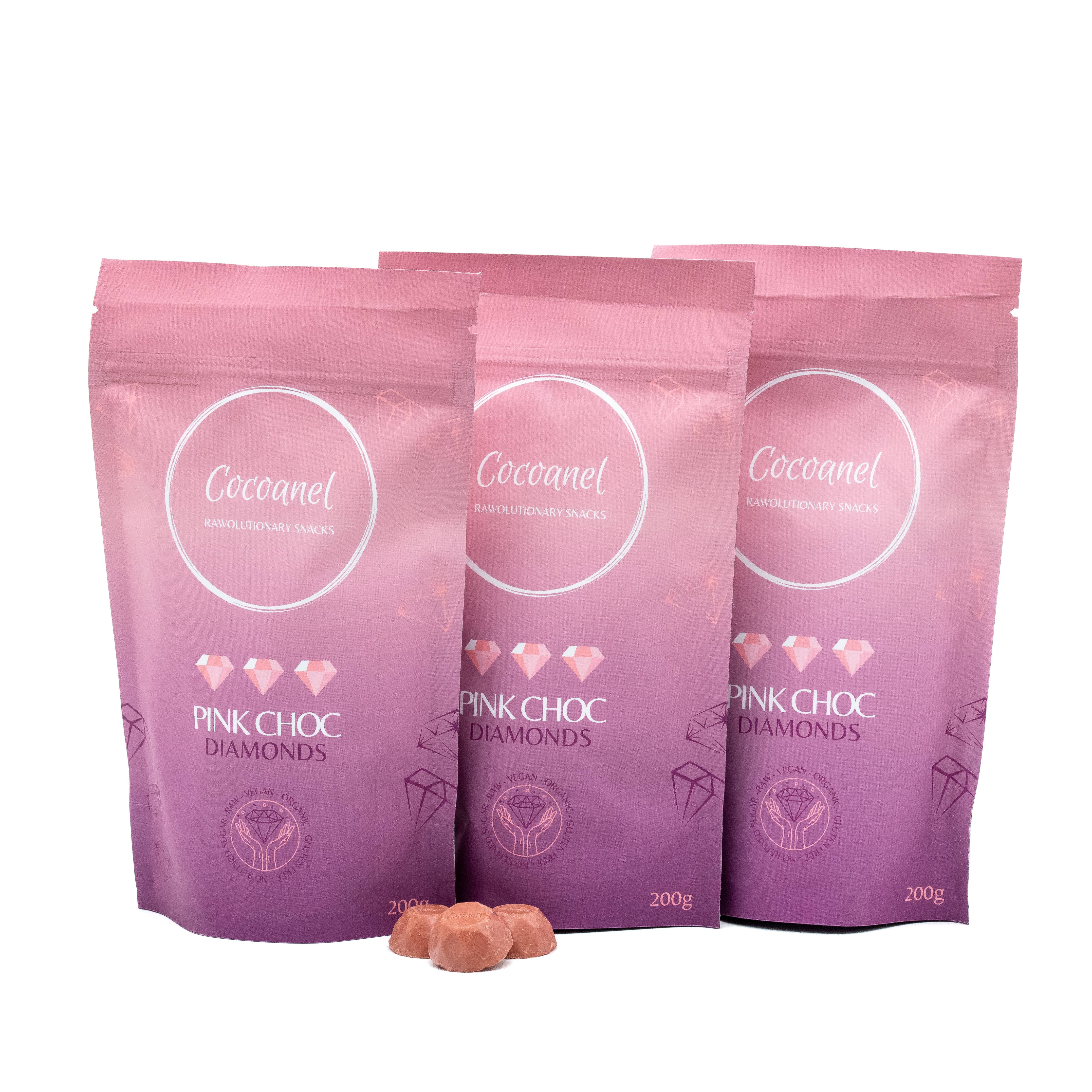 Cocoanel - Wholesale Chocolate Covered Sweets - Pink Choc Diamonds1