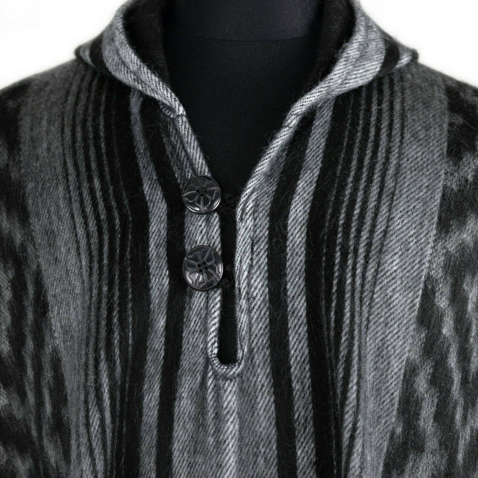 ECUALAMA - Wholesale Poncho - Unisex - Nambija - Lightweight Baby Alpaca Hooded Poncho - Charcoal7