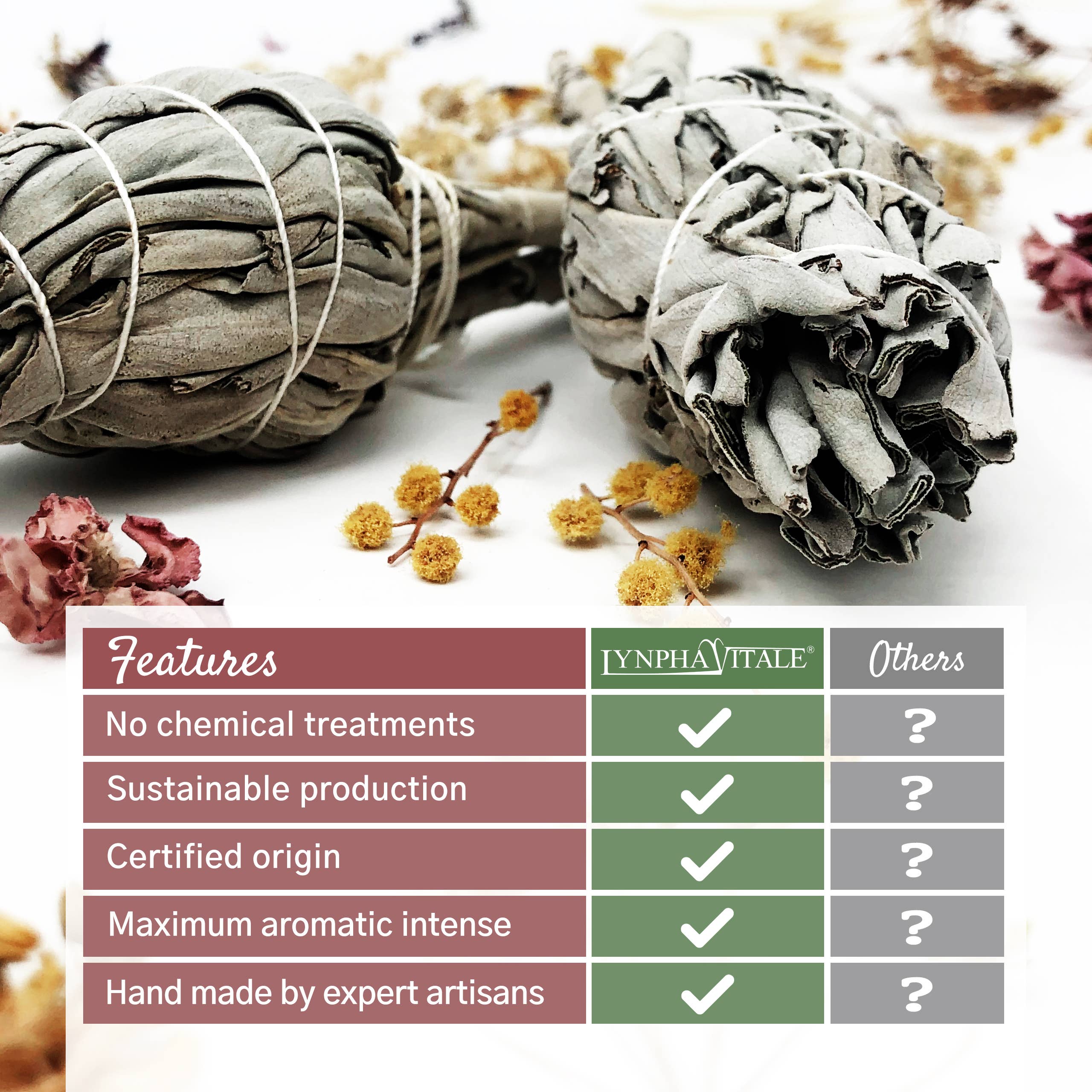 Herborea srl - Wholesale Sage Bundle - White Sage Smudge - 2 pcs6