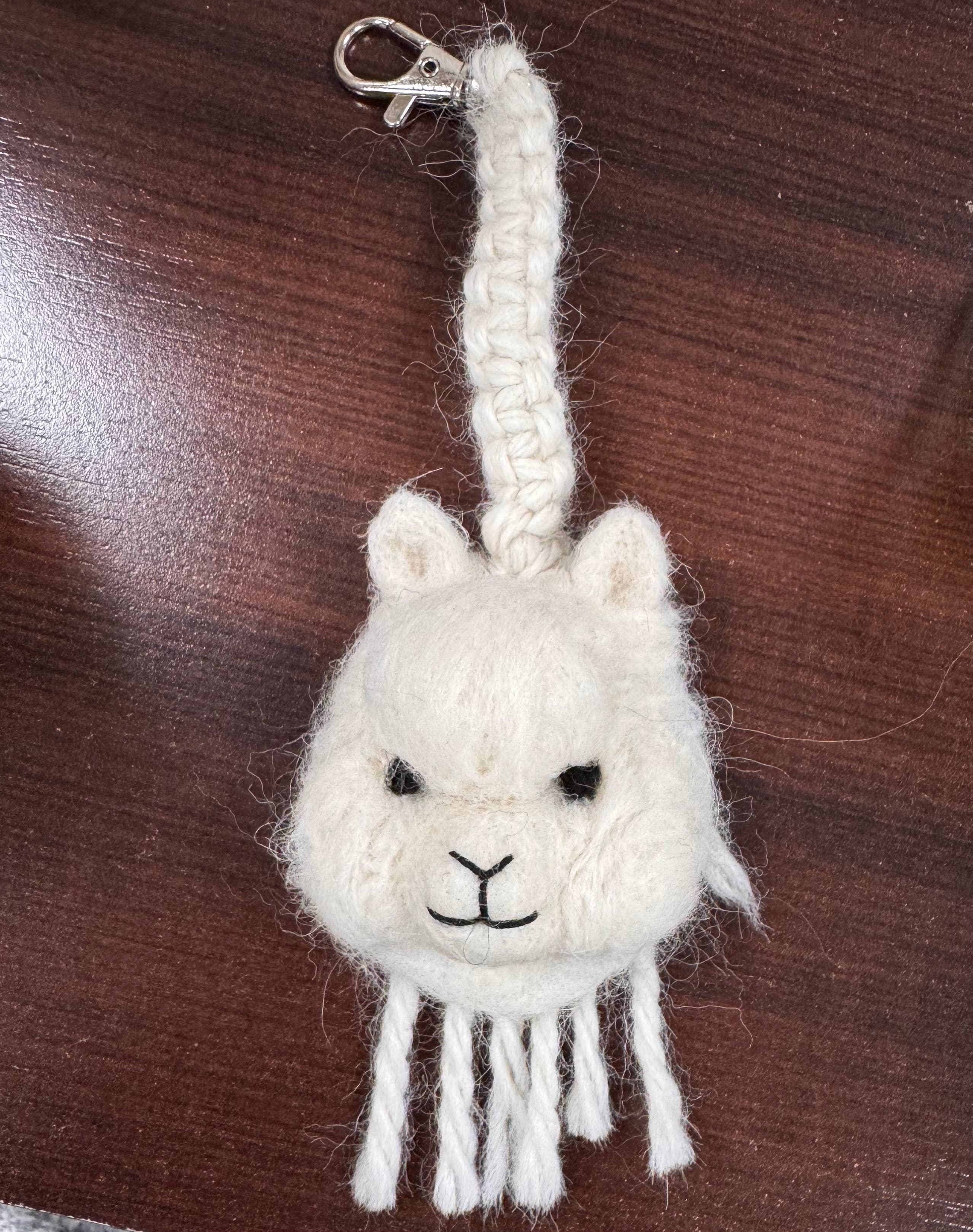 Lanart Alpaca - Wholesale Purse/Bag Accessory - Women's - Macrame Alpaca Keychain - Artisan Hand-Felted Alpaca Charm1