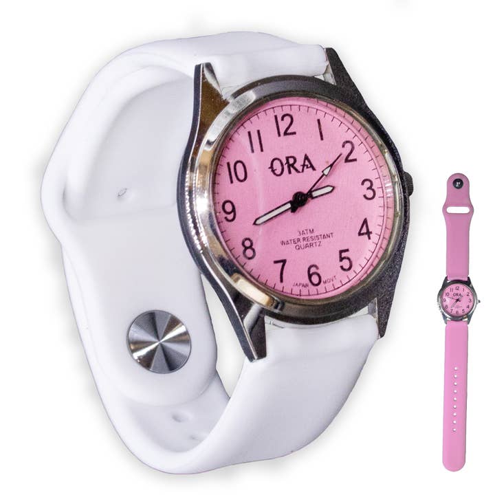 Interchangeable Silicone Wrist Watch (Analog - Pink Face) for wholesale by Natalia