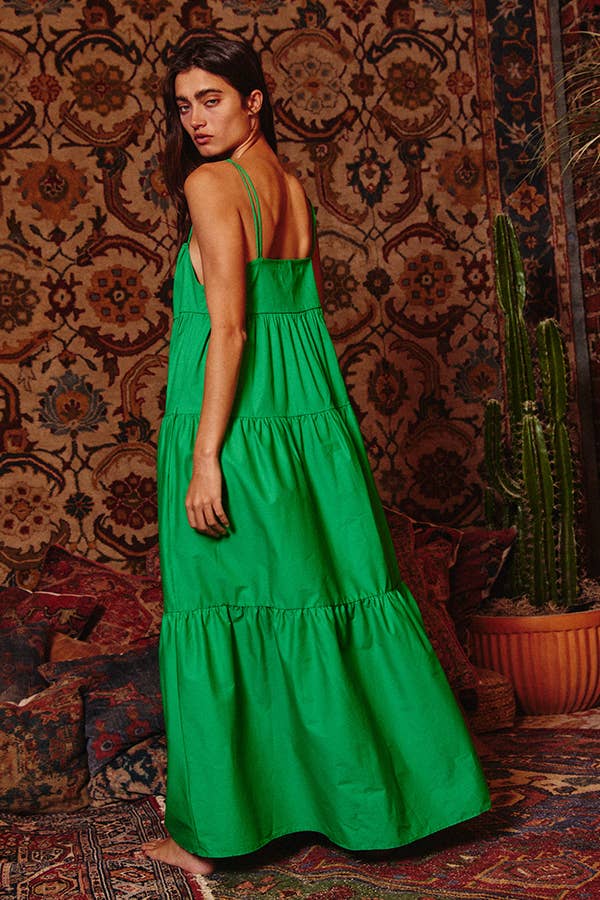 BUCKETLIST INC - Wholesale Dress - Women's - D4070 -Strappy Tiered Poplin Maxi Dress13