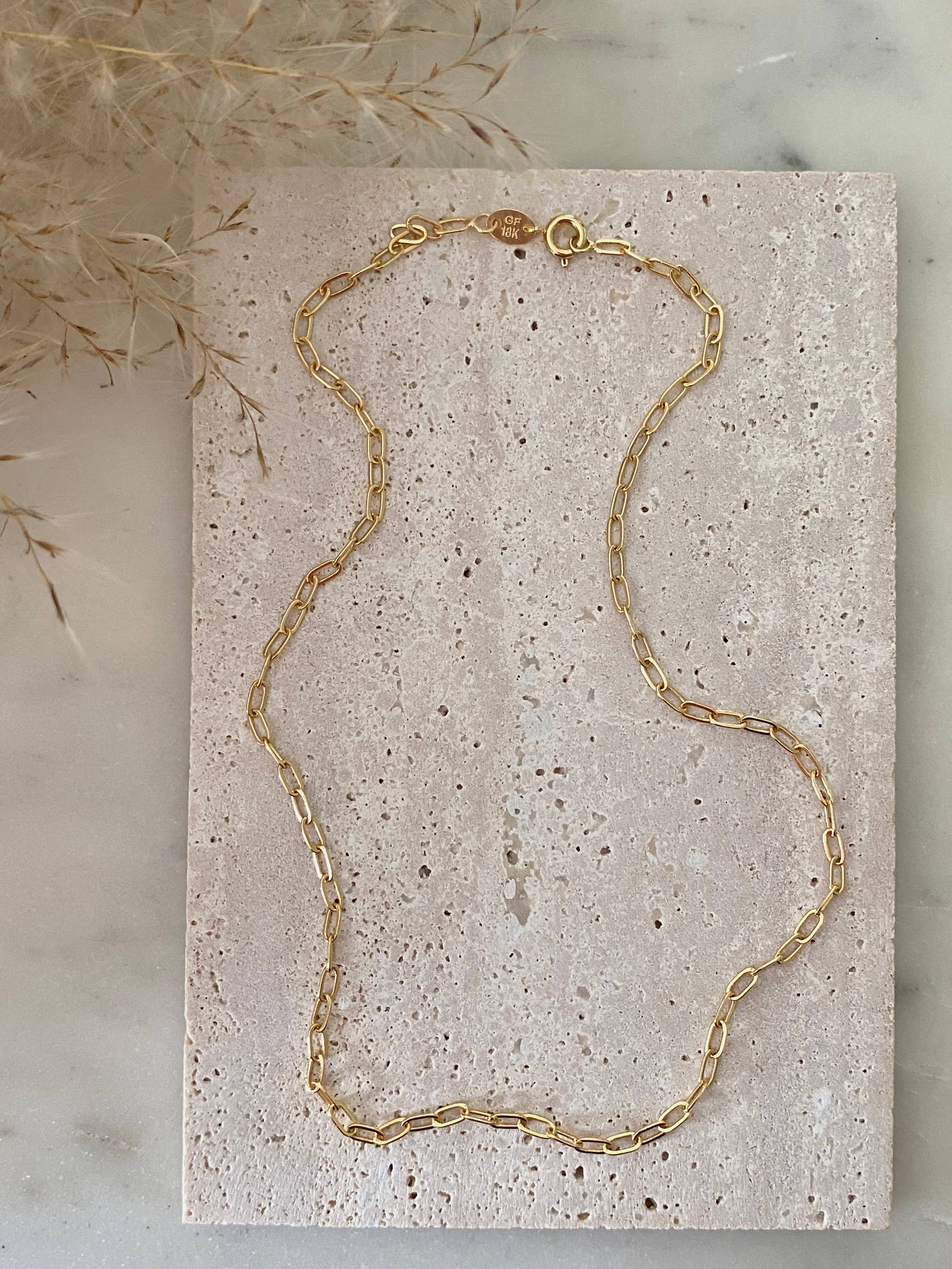 Amady Jewelry - Wholesale Link & Chain Necklace - Paperclip layering necklace 18k Gold Filled3