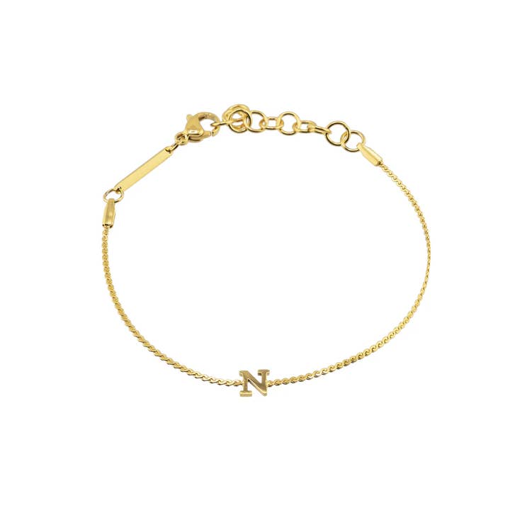Brenda Grands Jewelry - Wholesale Charm/Dangle Bracelet - Waterproof Dainty Gold Initial Bracelet13