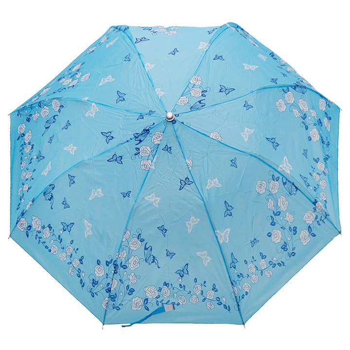 Cap Zone - Wholesale Umbrella - Women's - Floral Butterfly 8-Panel Bi-Fold Manual Umbrella7
