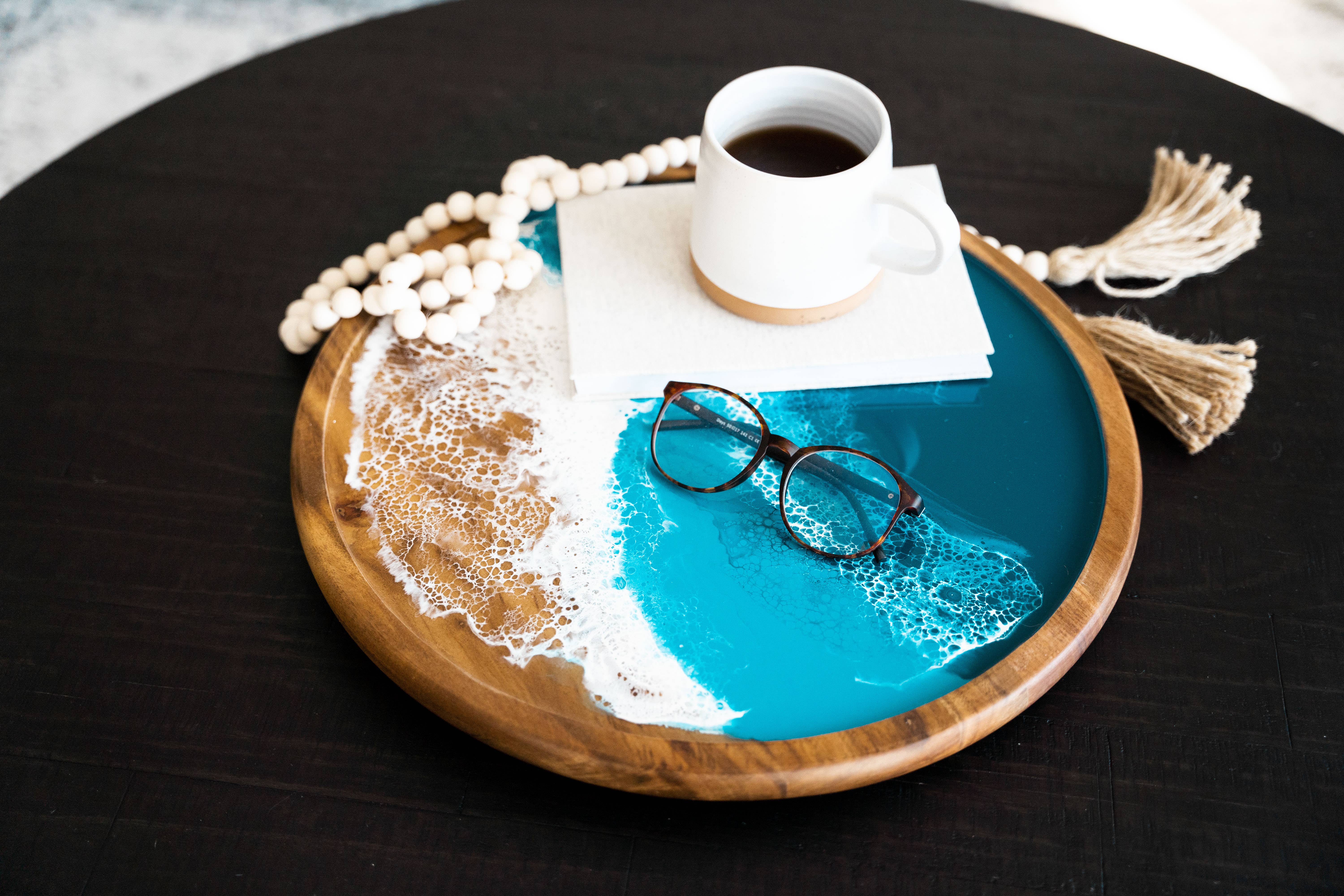 Lynn & Liana Designs - Vente Plateaux de service - Plateau tournant en résine de bois d'acacia - Lazy Susan 16" SANS TARIFS !2