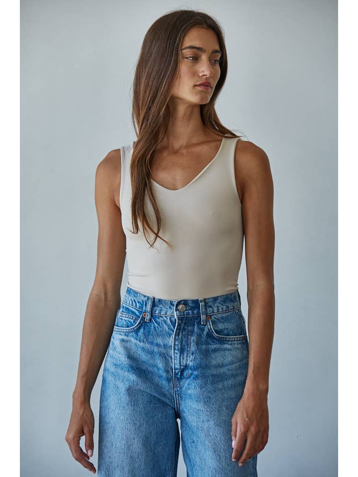 By Together - Vente Body – femme - S1088 | Body sans manches à double couche sans couture à encolure en U19