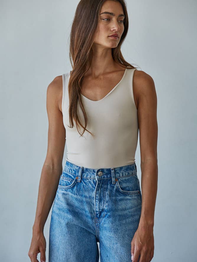 By Together – Engroshandel Bodysuit - Dame – S1088 | Dobbeltlaget sømløs bodystocking med U-V hals og ærmeløs11