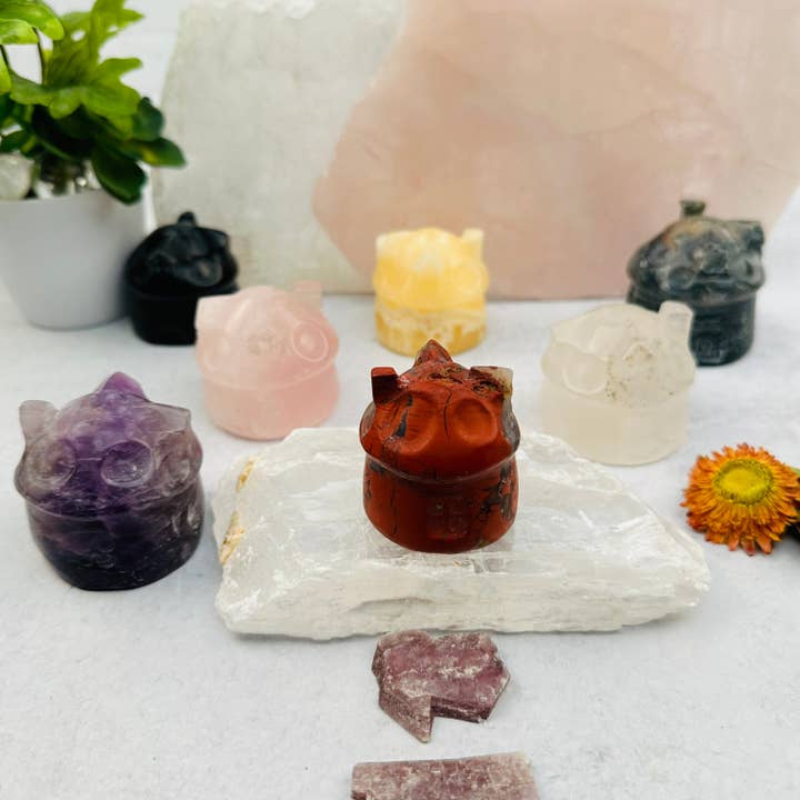 Rock Paradise - Wholesale Spiritual Stone/Crystal - Crystal Mushroom House- Crystal Fairy Garden Carving You Cho1
