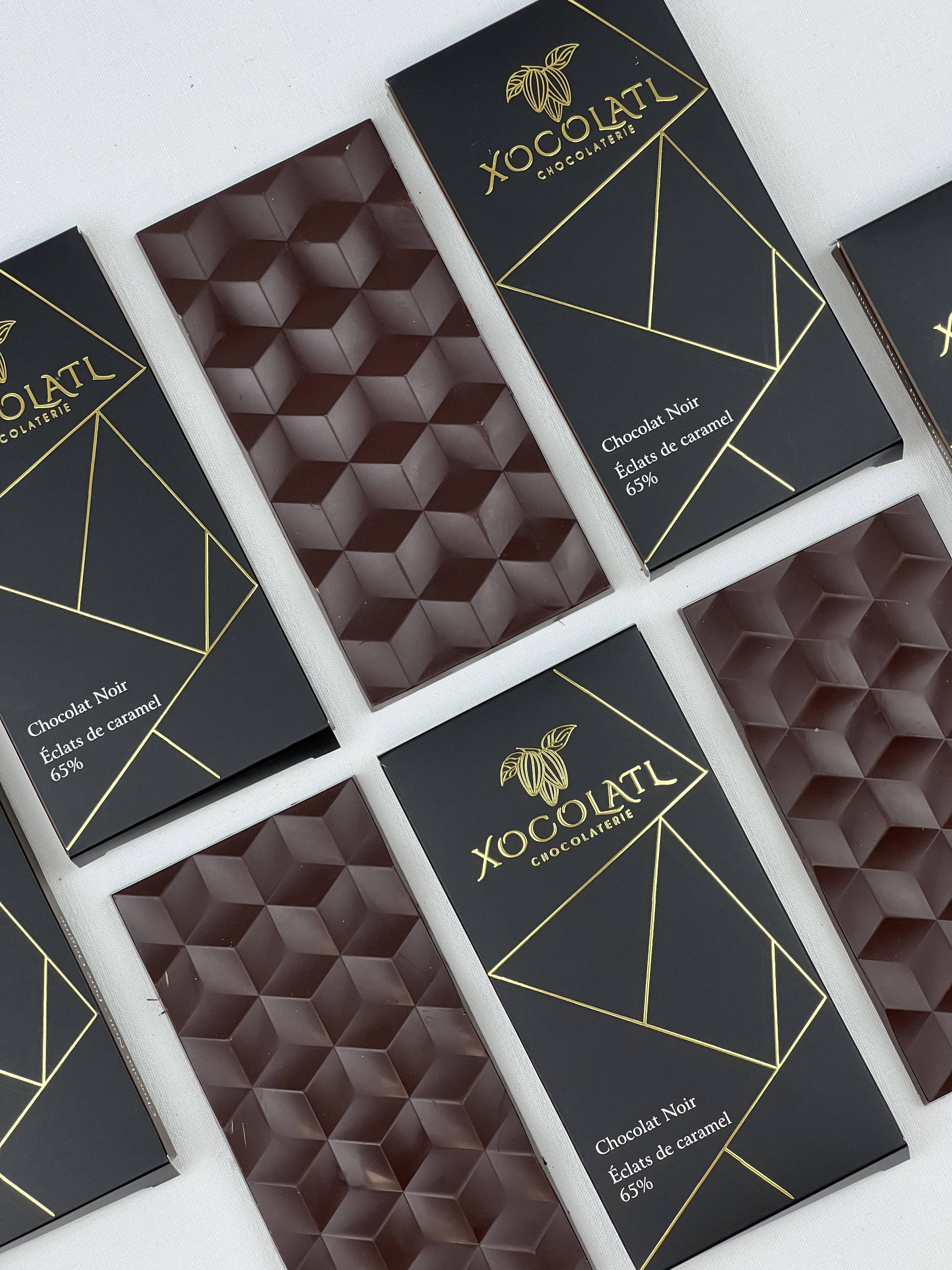 xocolatl - Vendita all'ingrosso Barretta di cioccolato - Tavoletta di cioccolato fondente con pezzi di caramello0