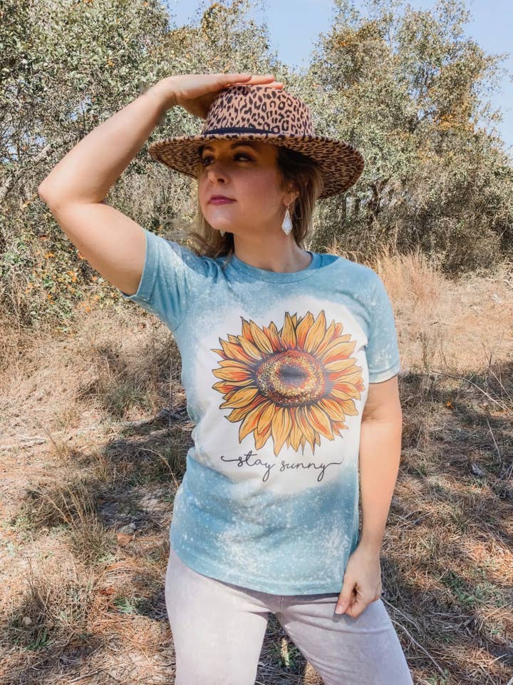 Mama Pop Apparel - Wholesale Screen Printed T-Shirt - Women's - Stay Sunny Unisex Bleached Unisex Tee1
