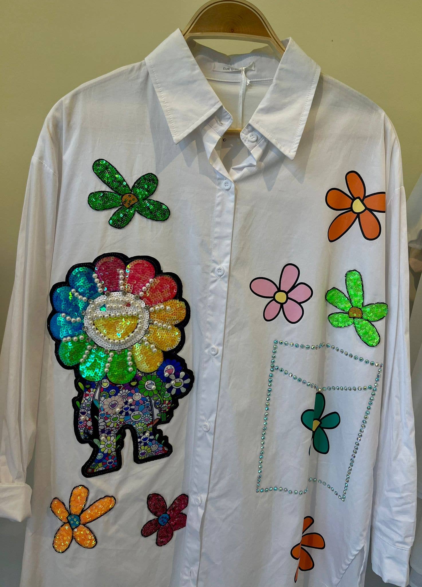 SWEET MAGIC MODA Y COMPLEMENTOS – wholesale Buttoned-down shirt – Women's – WHITE COTTON OVERSIZE SHIRT WITH DETAILS1