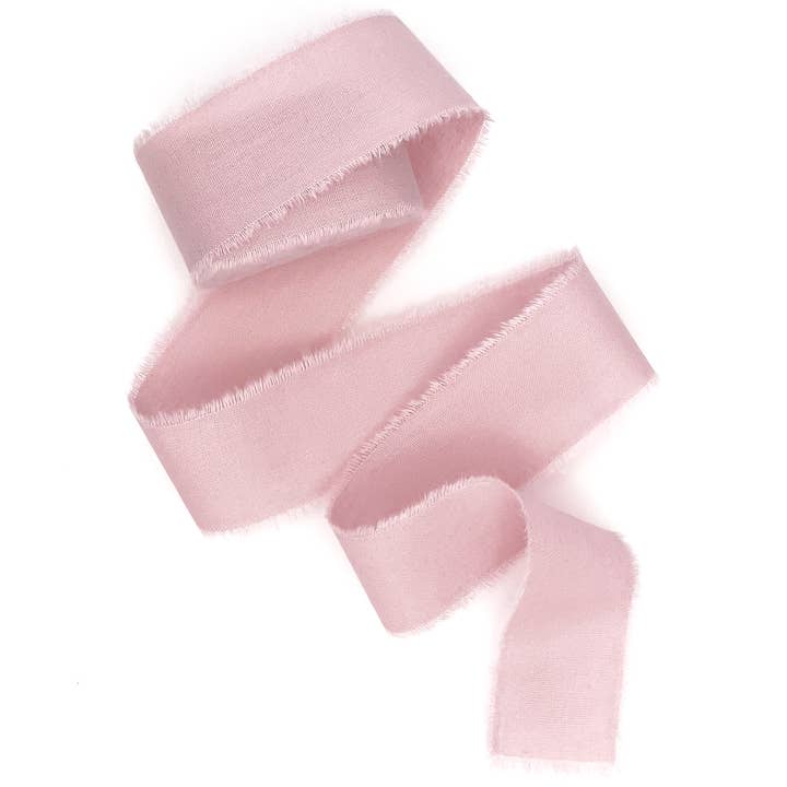 LinenLark - Wholesale Ribbon - Gift Wrapping - Hand-dyed frayed edges ribbon No silk cotton ribbon Vegan