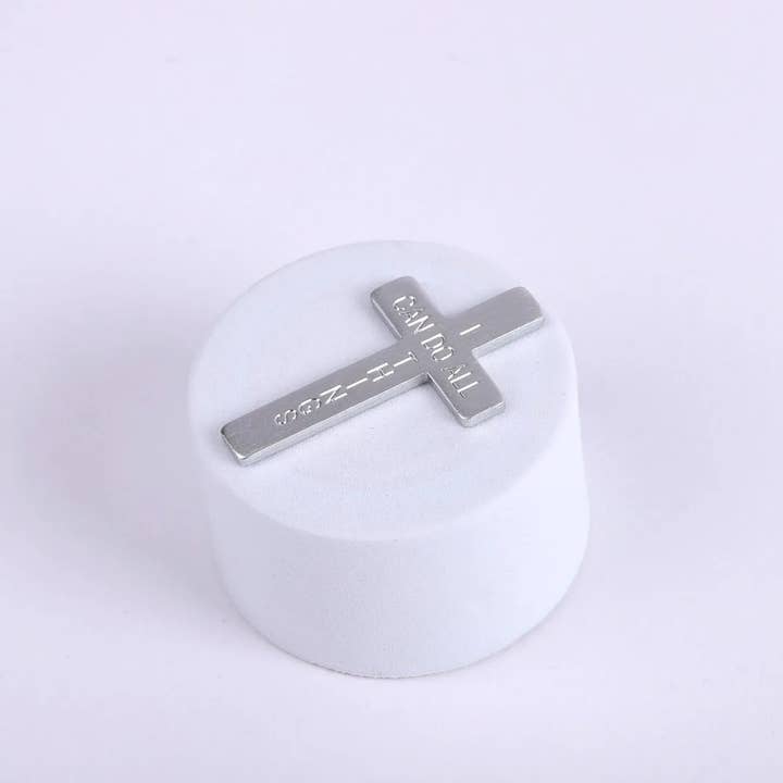 Swanson Christian Products - Wholesale Keepsake Coin/Token - Pocket Cross I Can Do All Things Silver Pk200