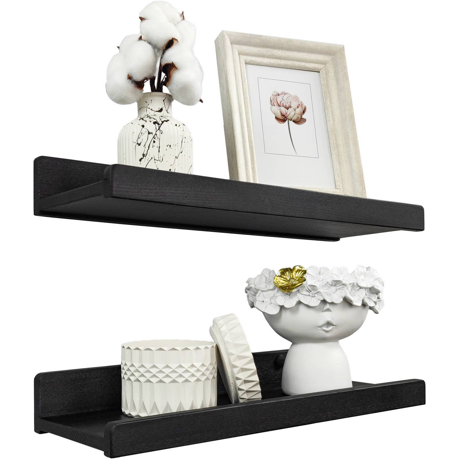 Wood Wedge - Vente Étagères murales - Étagère murale flottante en bois avec rebord, étagère d'exposition 40 cm3