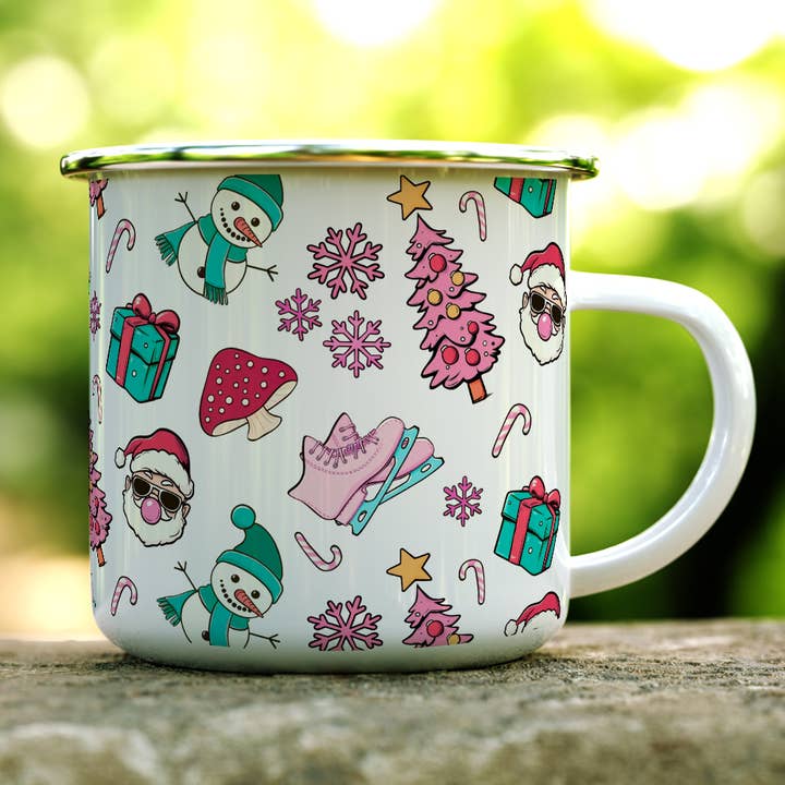 Loftipop - Wholesale Coffee Mug - Retro Christmas Pattern Camp Mug, Fun Holiday Gifts