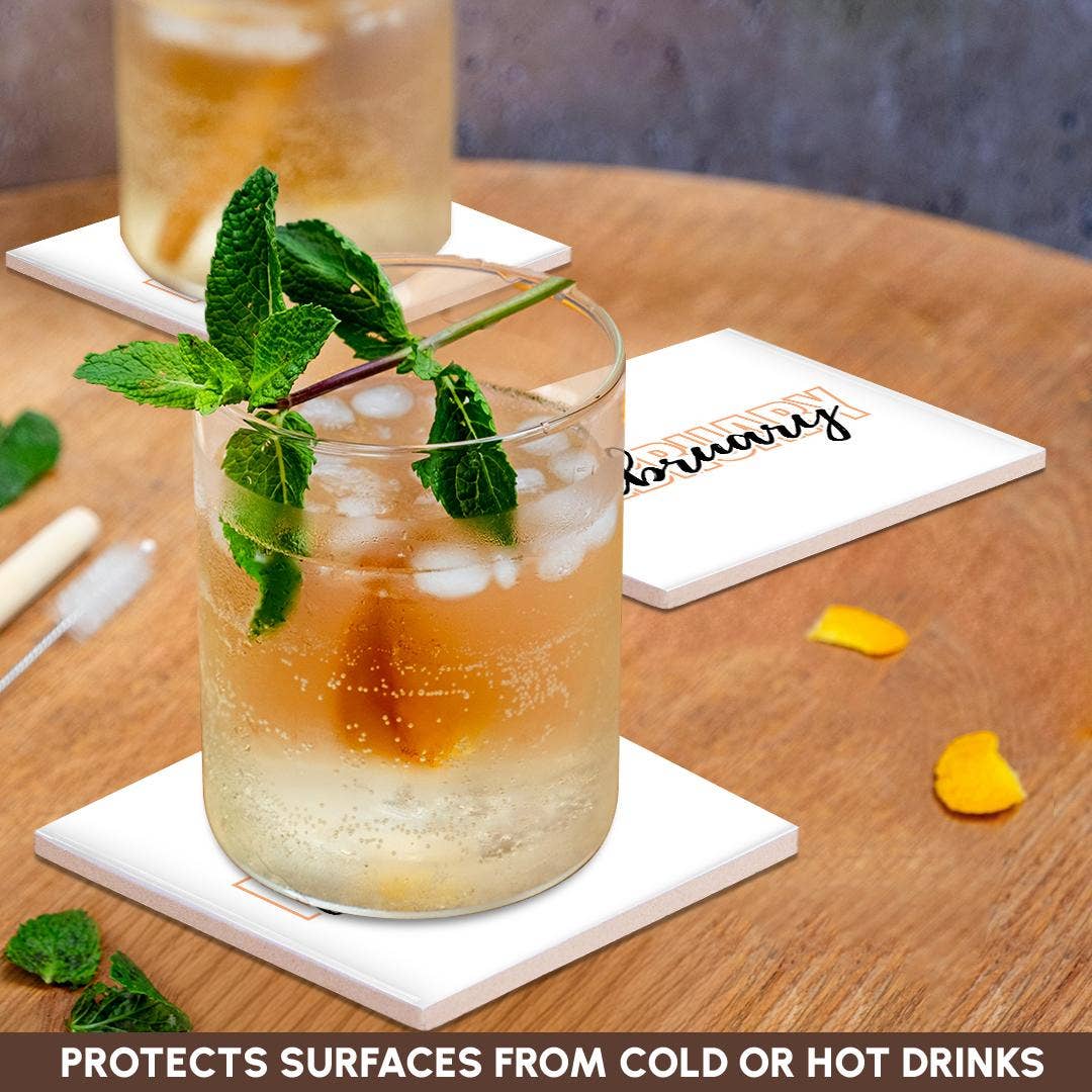 3dRose - Wholesale Coasters - 3dRose, February - Typography Text, Coaster2