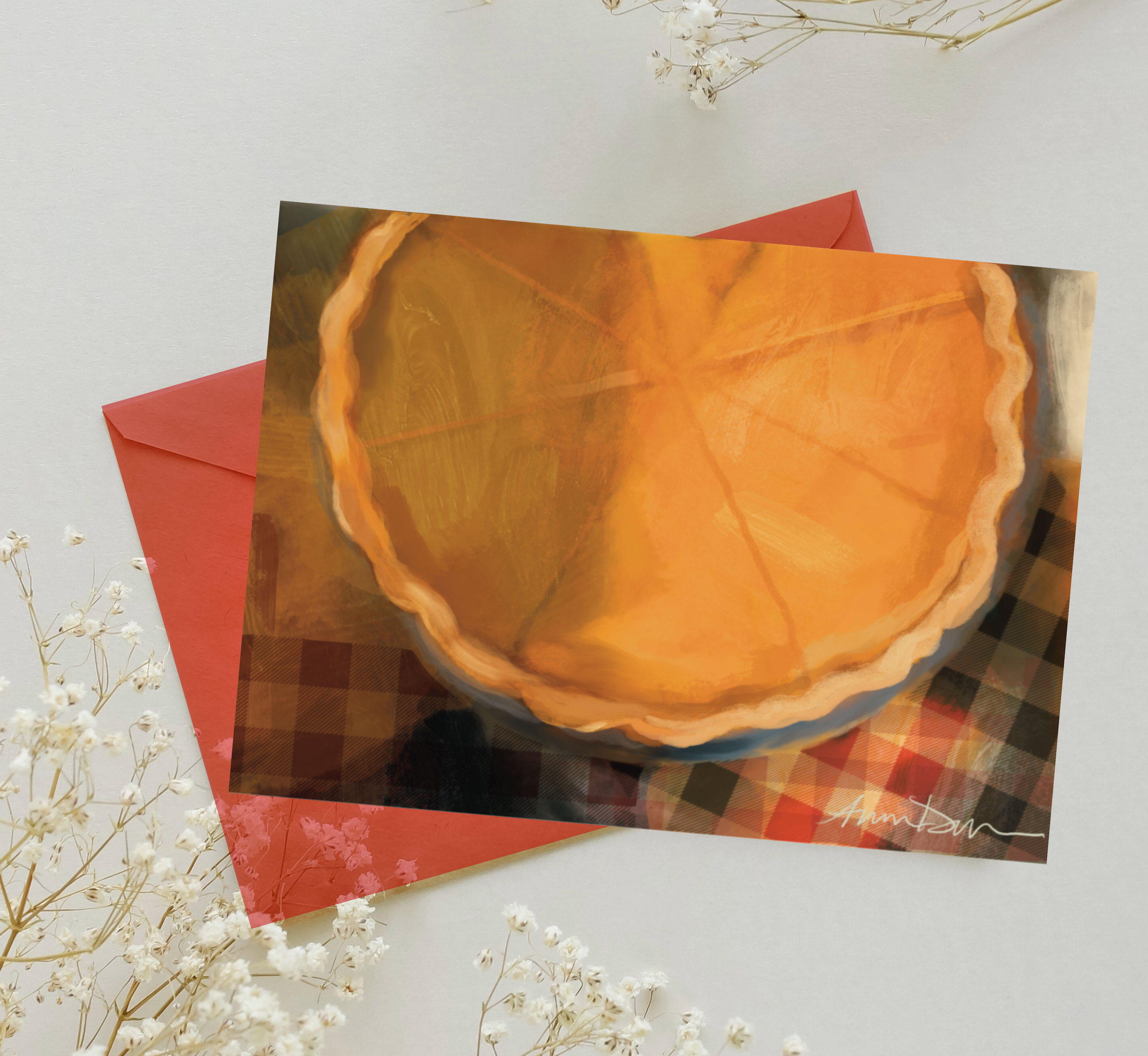 Anna DiVito Studio - Wholesale Everyday Greeting Card - WARM COZY HOME | PUMPKIN PIE | GREETING CARD | BLANK CARD1
