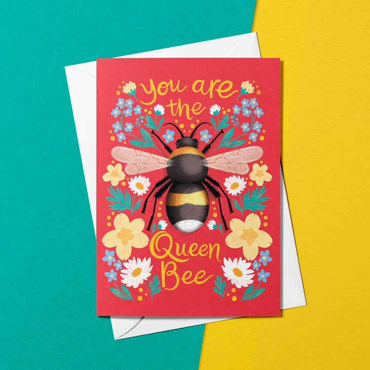 You are the Queen Bee Mother's Day Illustrated & lettered for wholesale by Nicola B Studio