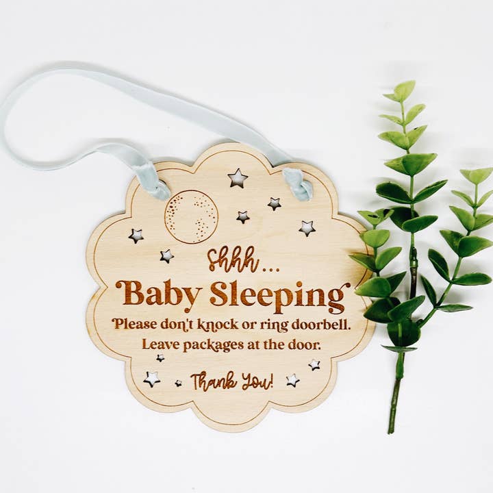 Remember November, Inc - Wholesale Sign - Baby Sleeping Sign, Please Don’t Ring Doorbell, Newborn