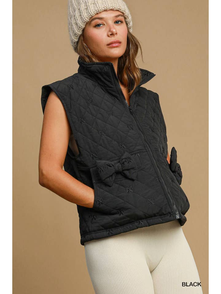 Vanilla Monkey - Vente Veste sans manches – femme - Gilet matelassé sans manches avec détails en forme de nœud4