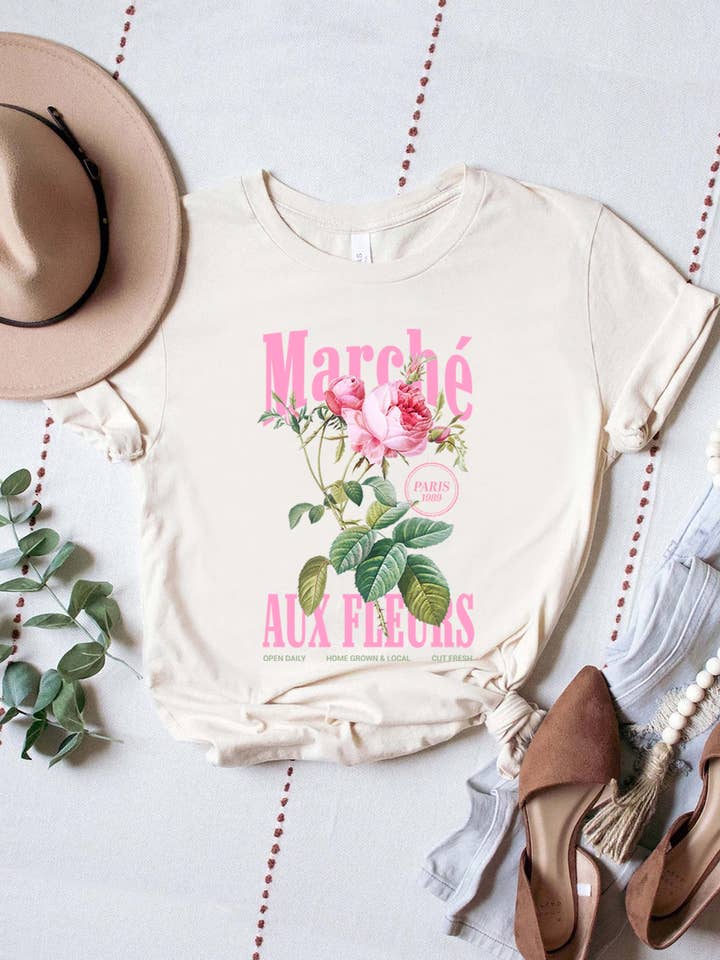 PNTS-P7343 Marche Paris 1989 Grafik-T-Shirt für den Großhandel von PINK NABI