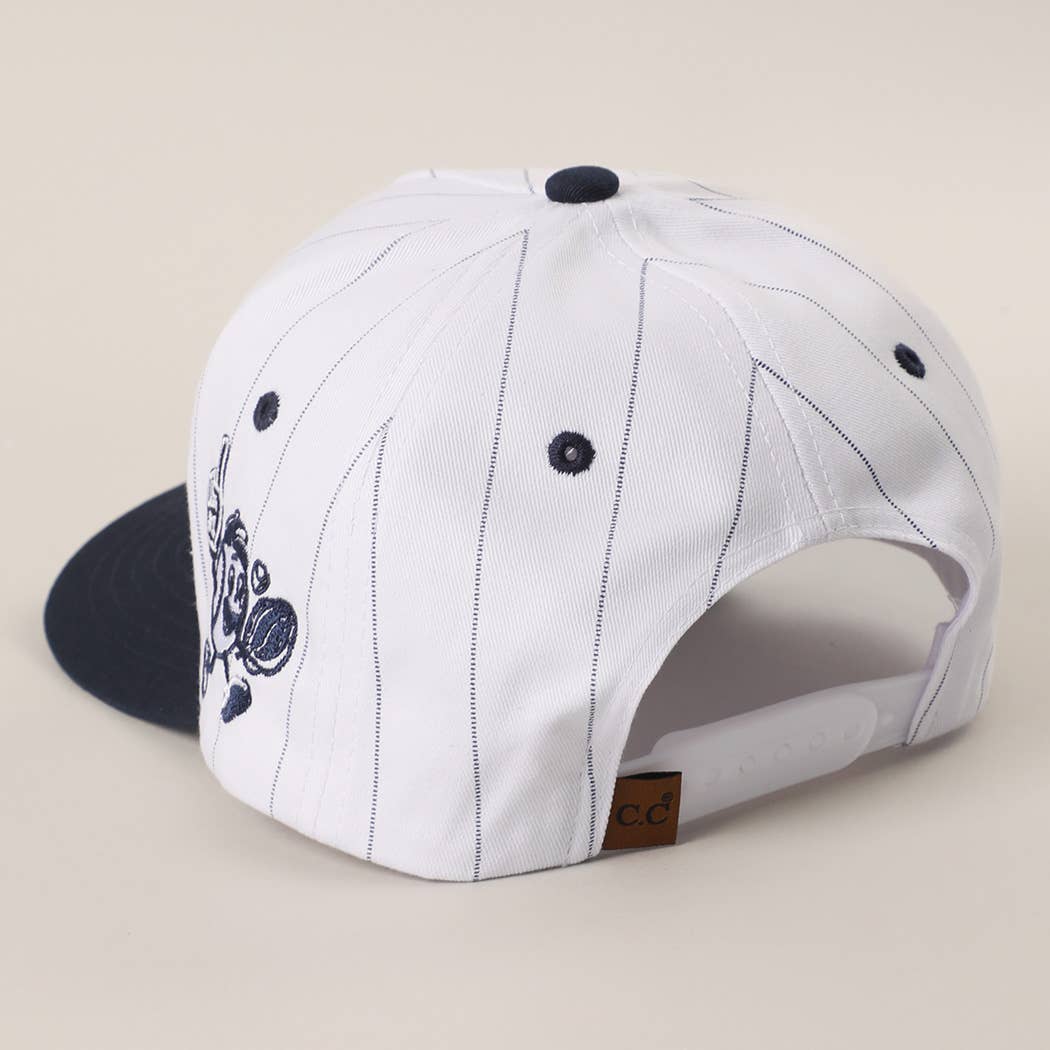 NAY WHT Take Me Out to the Ballgame Pinstripe Trucker Hat for wholesale on Faire4