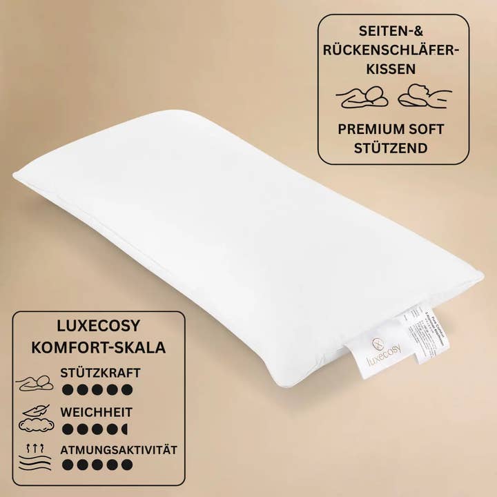 Pure 3-chamber goose down pillow for wholesale by Luxecosy