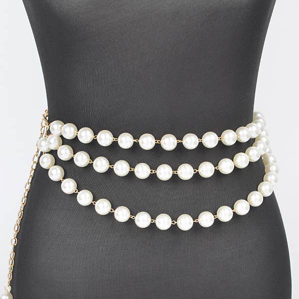 Dreilagige Perlen-Taillenkette PB8714 für den Großhandel von Oblige by G