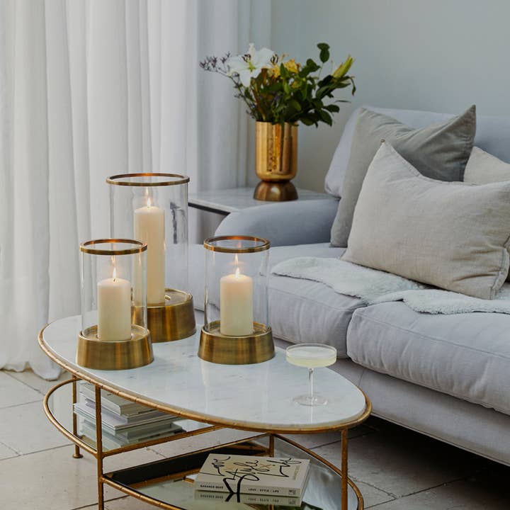 Ivyline - Wholesale Lantern - Hampton Metal & Glass Hurricane Lantern