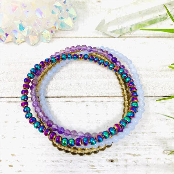 Soul Charms - Wholesale Jewelry Set - Anti-Anxiety Stress Reliever Stackable Crystal Bracelet Set3