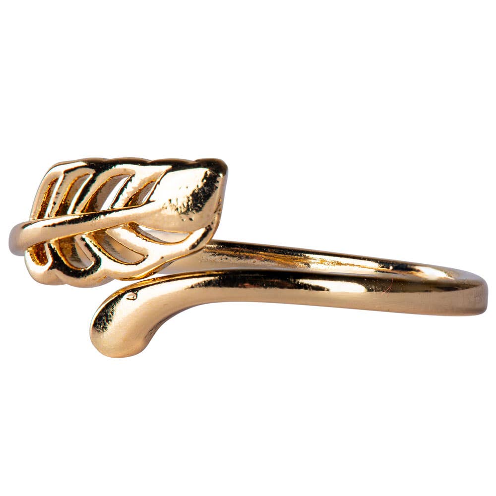 Benjamin International - Wholesale Band/Stacked Ring - GOLD ADJUSTABLE LEAF RING1