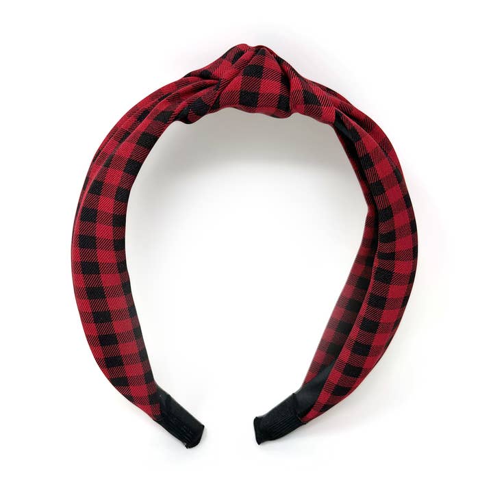 Gingham Knotted Headbands – Plaid Top Knot Hair Accessories for wholesale by Rainbow Unicorn Birthday Surprise