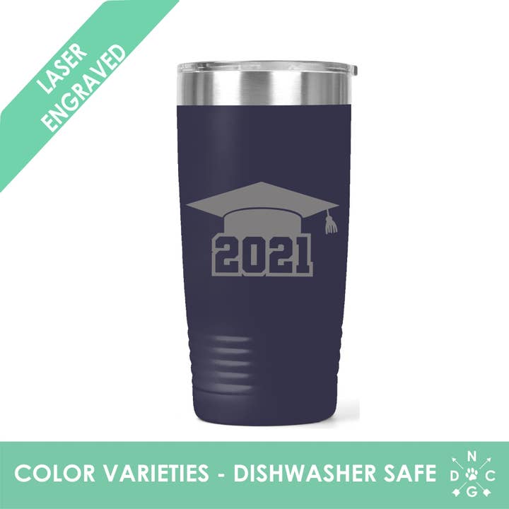 2021 - Bicchiere per laurea, classe 2021 per la vendita all'ingrosso da parte di Northern Country Girl Designs, LLC