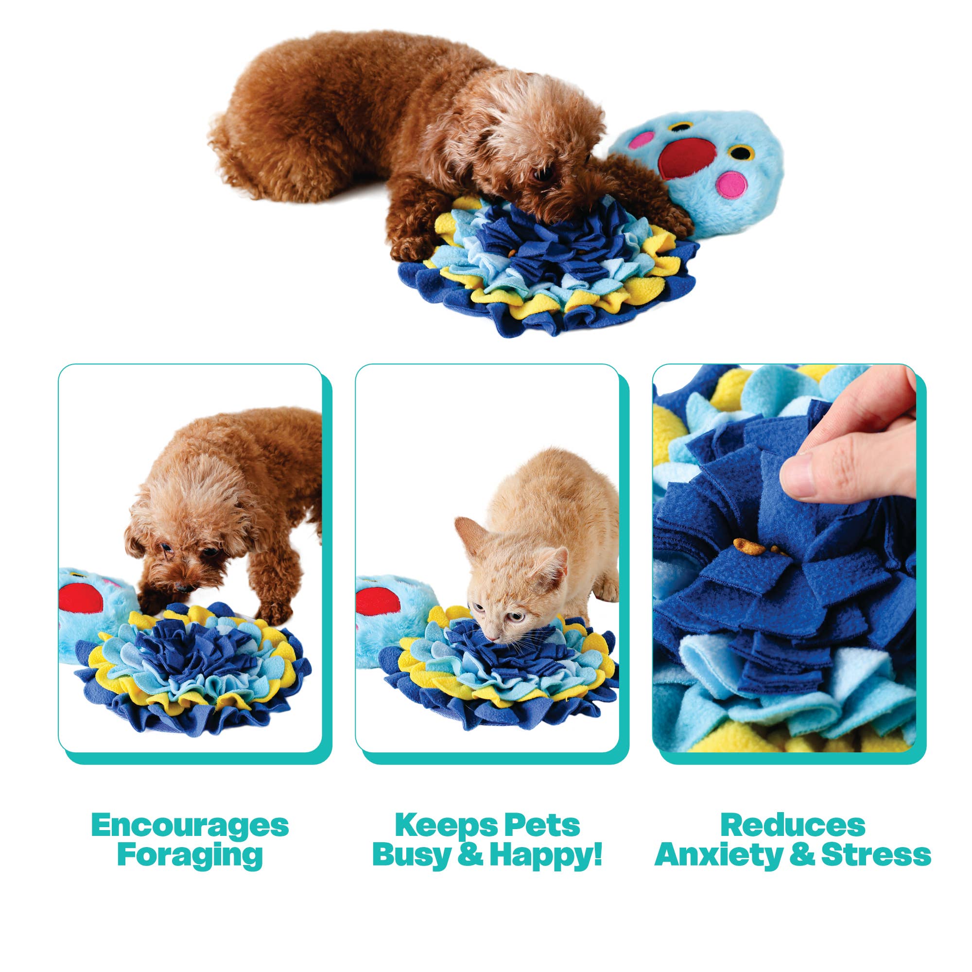 LUFTPETS - Wholesale Pet Plush Toy - Dog - Bird Snuffle Mat for Dogs & Small Pets- Washable & Squeaky7
