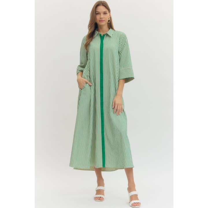 Abito midi a righe per la vendita all'ingrosso da parte di STYLE USA