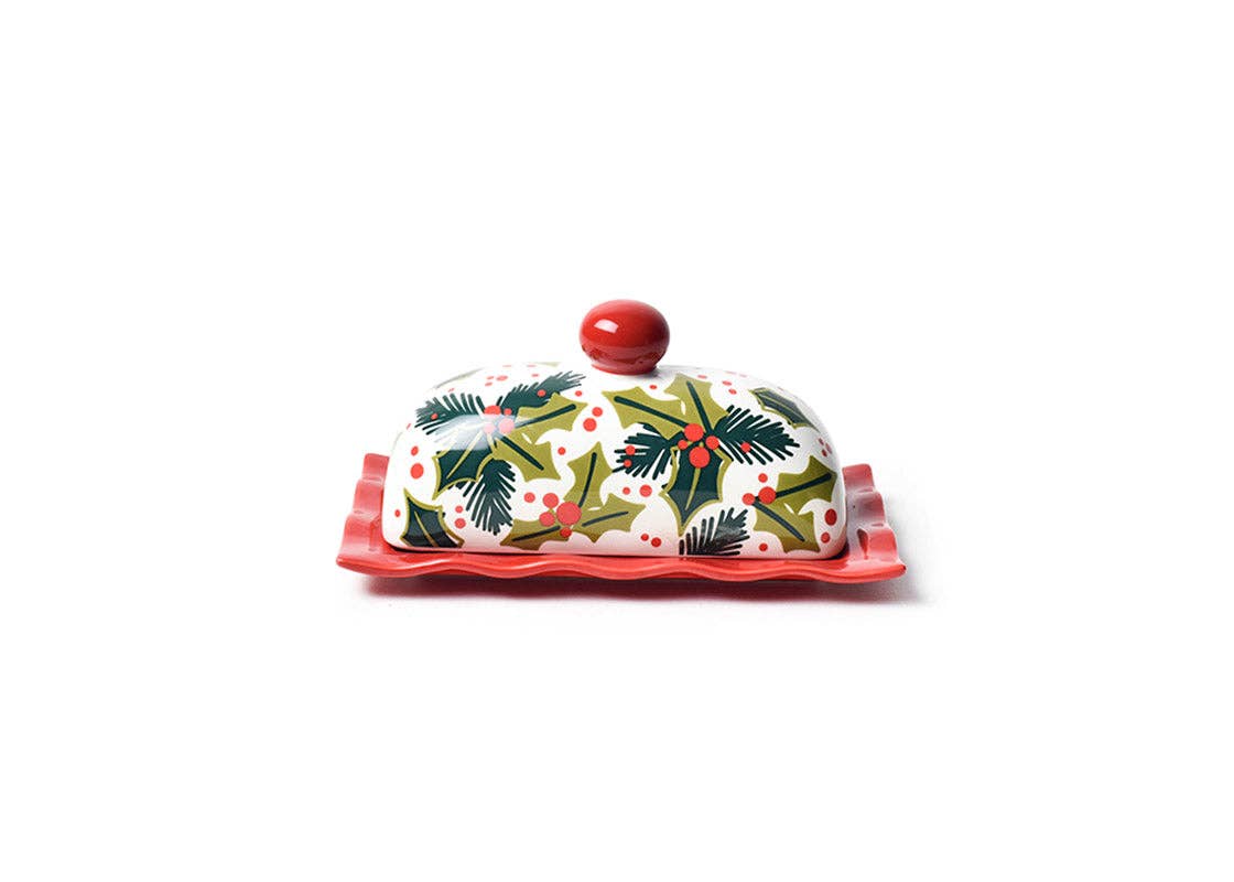 Coton Colors - Wholesale Butter Dish - Holly Ruffle Domed Butter Dish0