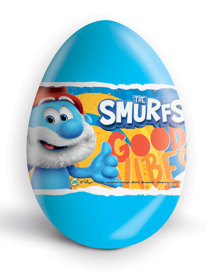 Candycat - Wholesale Chocolate Covered Sweets - Zaini - Ovo Chocolate Surprise - Smurfs - 24x20g2