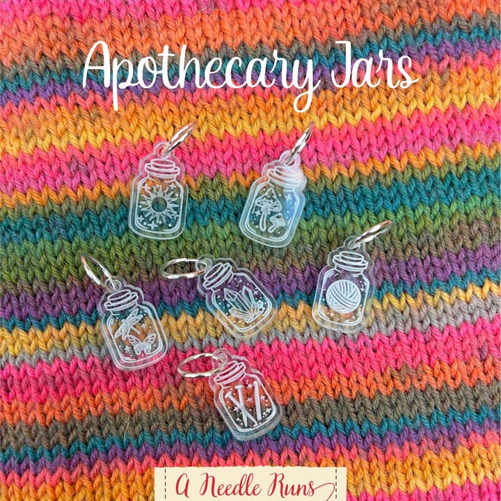 Apothecary Jars - Stitch Markers (set of 6) for wholesale by A Needle Runs Through It