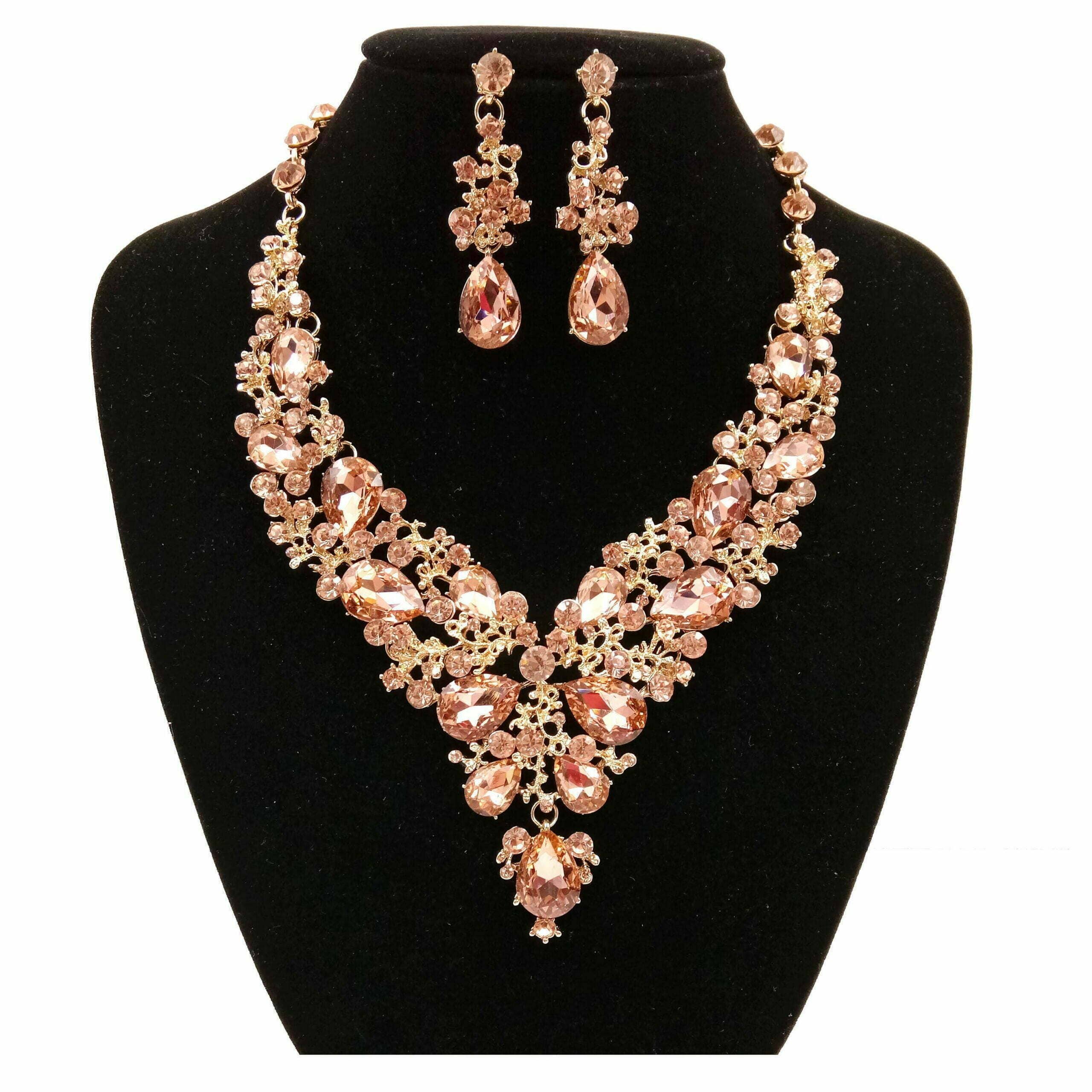 Diacly - Wholesale Jewelry Set - Vine Theme Casting Rhinestone Necklace Set8