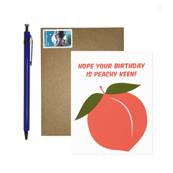 Orange Twist Studio LLC - Wholesale Birthday Card - Hope Your Birthday is Peachy Keen Card2