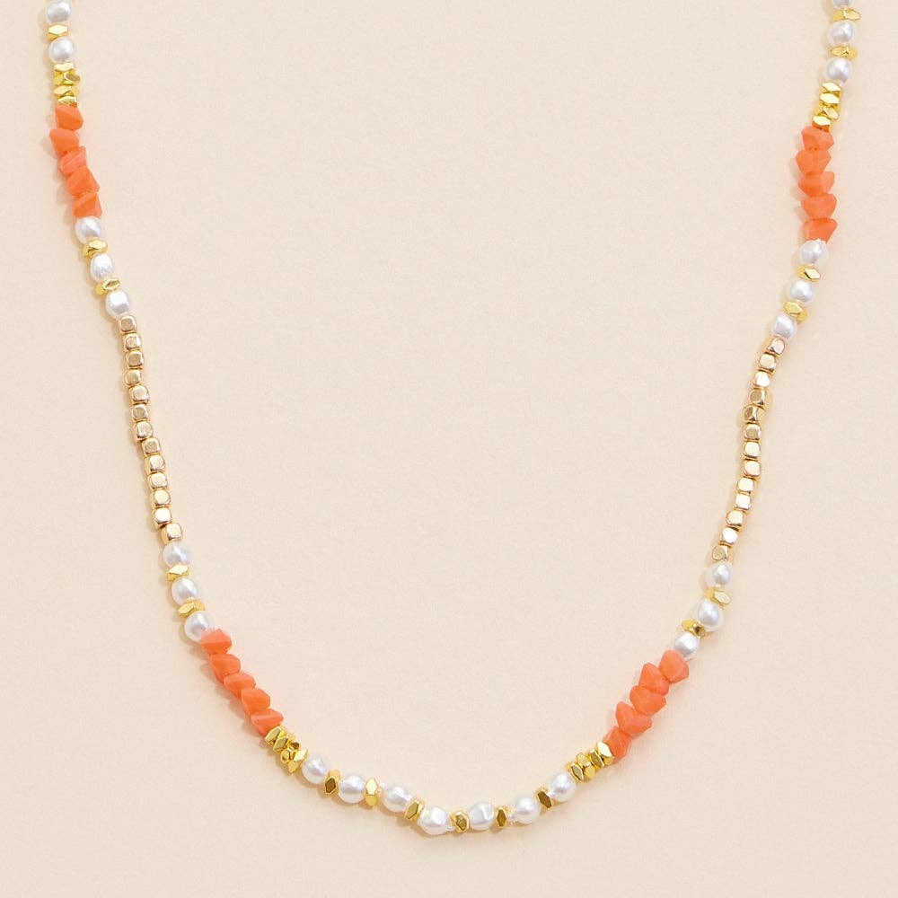 Frem – wholesale Beaded/pearl necklace – Glass Pearl & Metal Beaded Necklace2