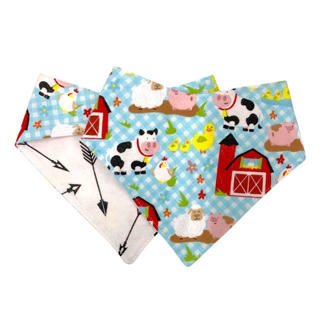 Bavoirs bandana réversibles pour bébé pour la vente par dkhandmade