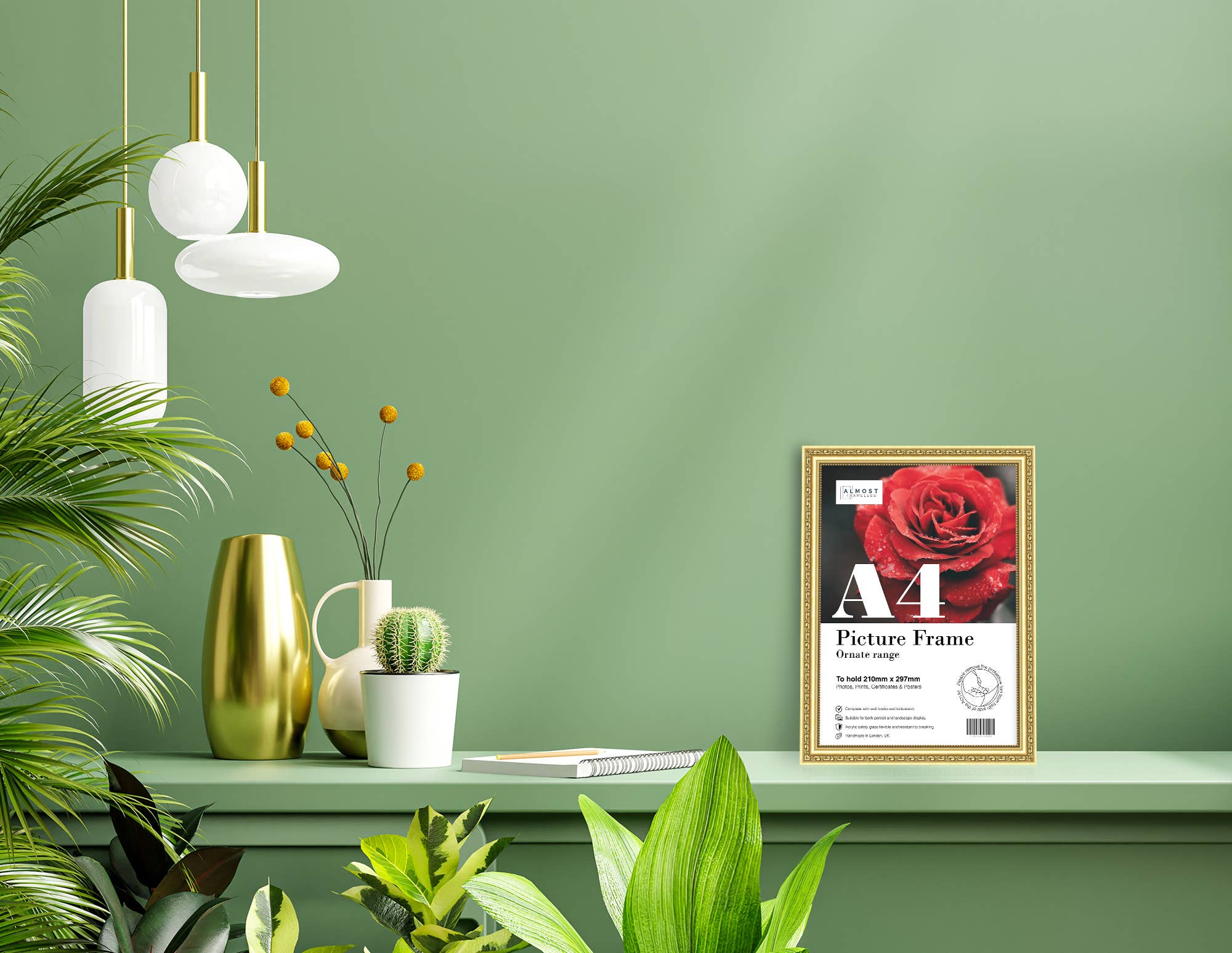 A4 Gold Ornate Picture Frame Fits A4 for wholesale on Faire3