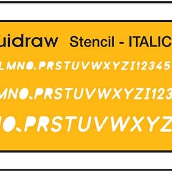 Liquidraw - Vente Pochoir - Pochoirs de lettrage Liquidraw pour l'artisanat, alphabet anglais, modèle de dessin de chiffres, gabarit de dessin, ensemble combiné de polices italique de 2mm, 3mm et 4mm