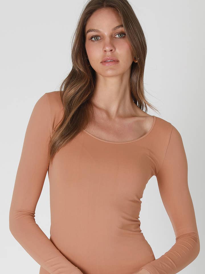 NS5127 - Long Sleeve Scoop Neck Top for wholesale by NIKIBIKI