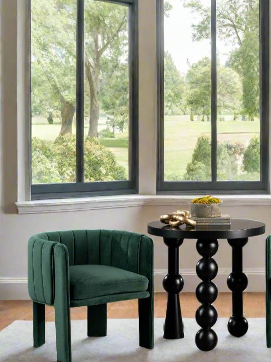 Olivia Channel Tufted Dining Armchair in Green for wholesale by Statements by J
